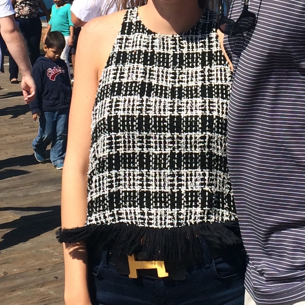 Black and white tank